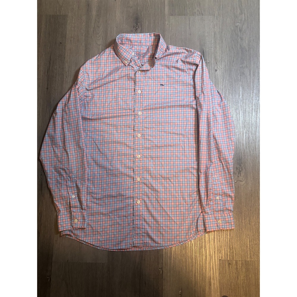 Brooks Brothers Button Down Shirt Womens 8 Pink Striped Tailored Fit Non-Iron